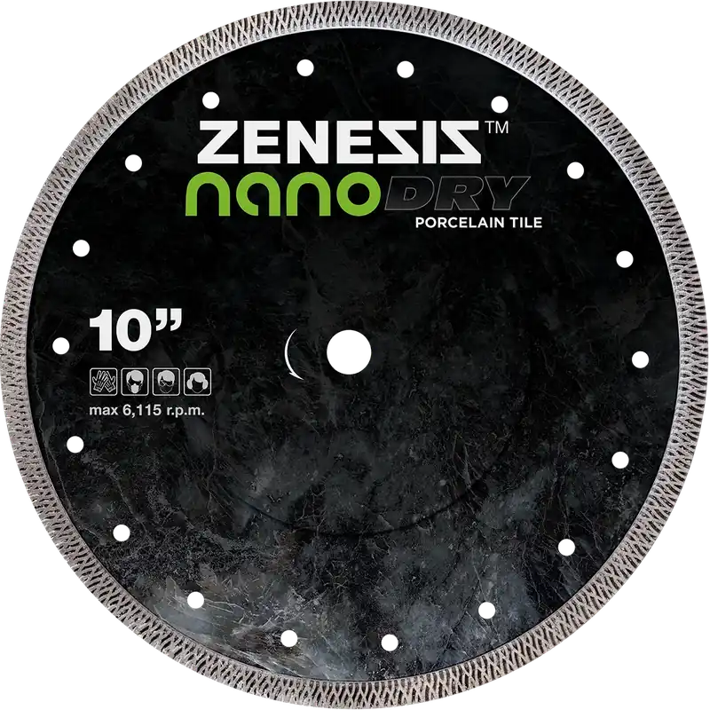 Same Day Shipping Diamond Vantage 1006A4PDX4Z 10" x 0.060" x 5/8" Diamond Blade for Sintered + Natural Stone/Porcelain ZENESIS NANO - DRY PORCELAIN TILE