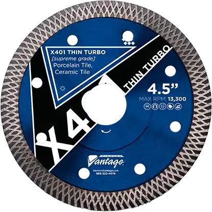 Diamond Vantage 0706U4PDX4 7" x 0.063" Diamond Blade for Tile/Porcelain/Ceramic/Porcelain Pavers X401 THIN TURBO Low Price