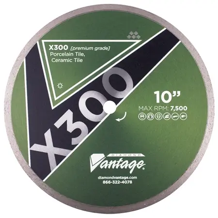 Diamond Vantage 1006CTDX3 10" x 0.060" Diamond Blade for Tile/Porcelain/Ceramic X300 GENERAL PURPOSE Fan Favorite