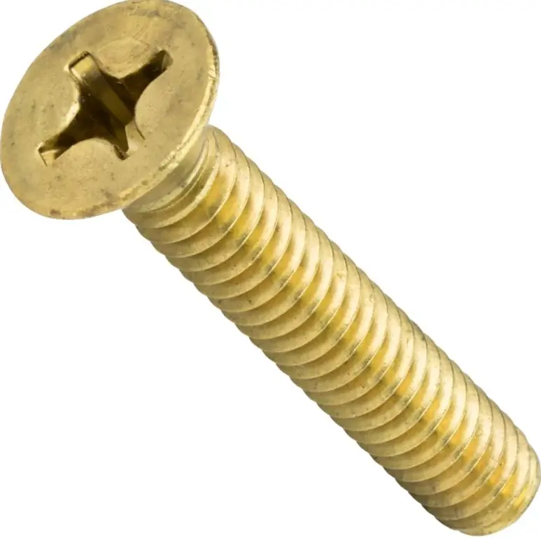 1/4-20 X 2" Flat Head Machine Screws Phillips Drive Brass (100 / Pkg.) Latest