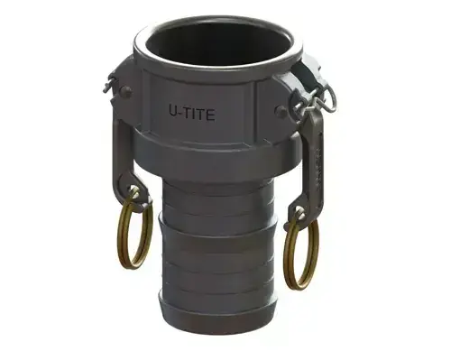 Low Price 2-1/2" Type C Cam & Groove Coupler x Hose Shank U-Tite Aluminum
