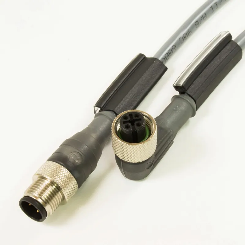 Secure Checkout OBSOLETE - Alpha Connect Cordset - M12 Male Straight to M12 Female 90° - 22AWG 4 Poles - DR04AW105 - Slate - 15M (49.2ft)