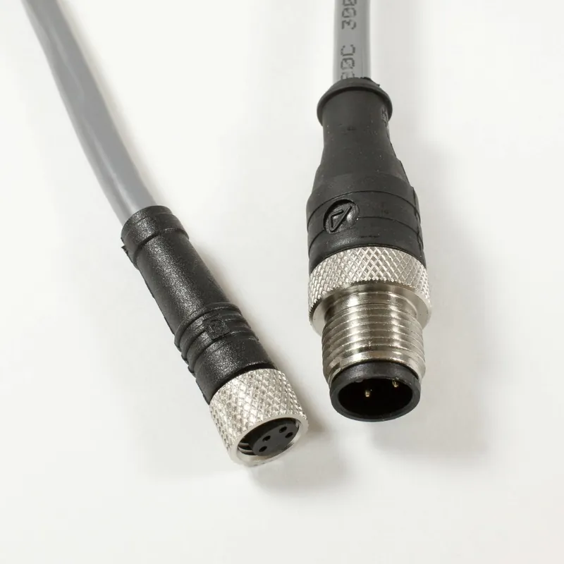 Best Seller OBSOLETE - Alpha Connect EcoFlex PUR Cordset - M12 Male Straight to M8 Female Straight - 22AWG 4 Poles - DR04GR101 - Slate - 0.6M (1.97ft)
