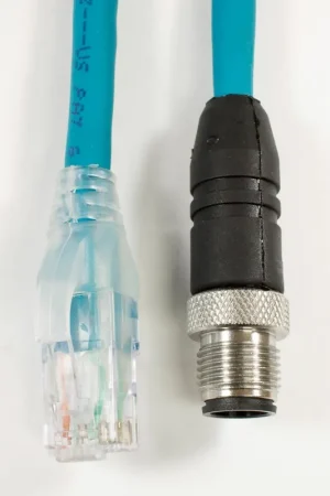 Weekend Sale OBSOLETE - Alpha Connect Ethernet Cordset - M12 Male Straight to RJ45 Male - 24AWG 2 Poles - DR04QR117 - Teal - 1M (3.28ft)