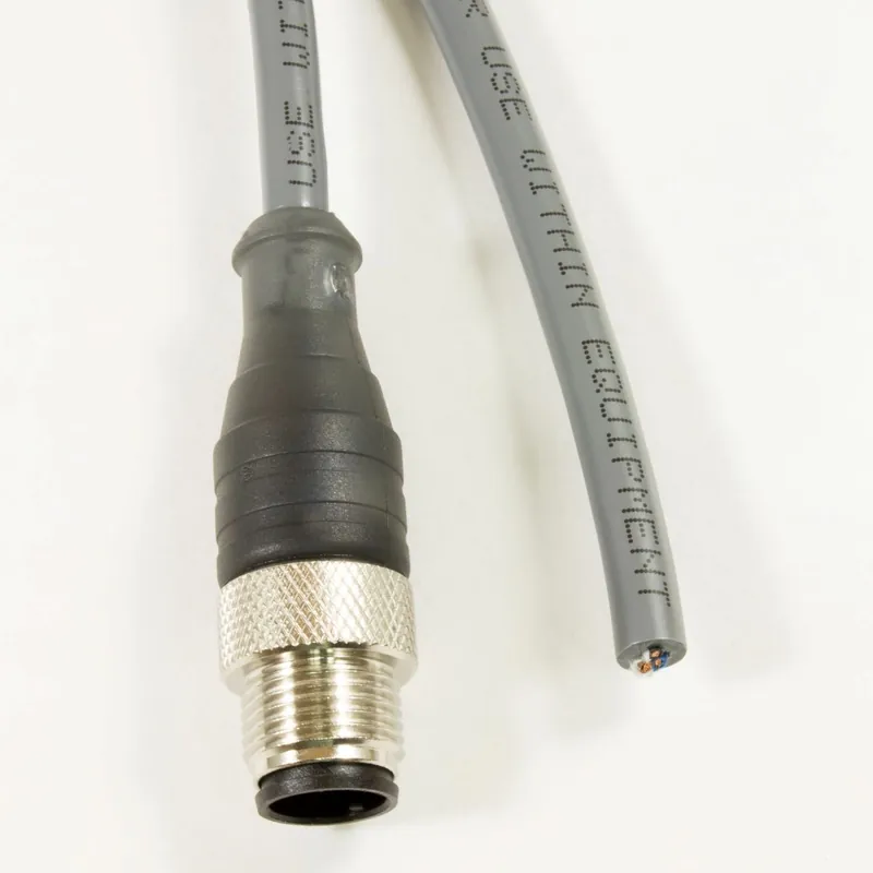 Mega Sale OBSOLETE - Alpha Connect Cordset - M12 Male Straight to Cut End - 24AWG 8 Poles - DR0800124 - Slate - 1M (3.28ft)