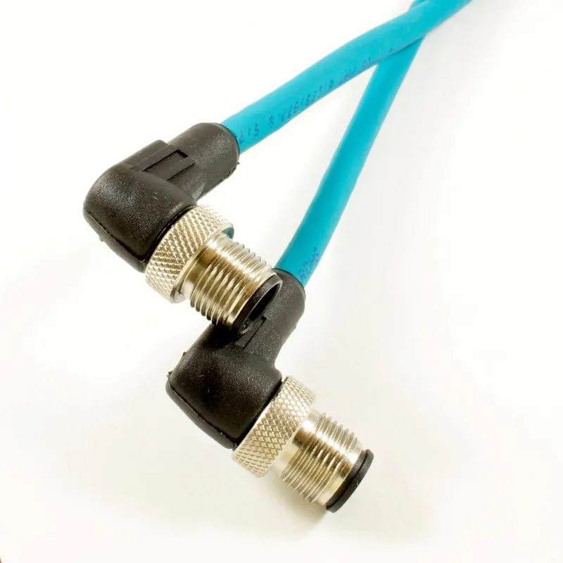 OBSOLETE - Alpha Connect Ethernet Cordset - M12 Male 90 Deg to M12 Male 90 Deg - 24AWG 2 Poles - DW04DW117 - Teal - 15M (49.2ft) Direct From Factory