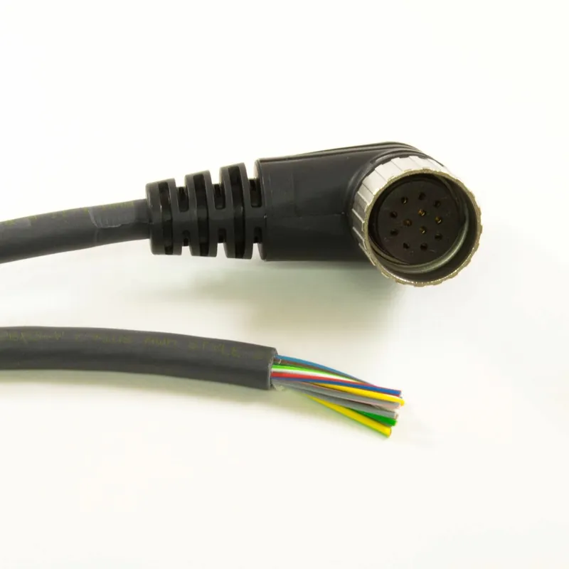 Hassle-Free Returns OBSOLETE - Alpha Connect Cordset - M23 Female 90° to Cut End - 20AWG & 17AWG 19 Poles - EW1900127 - Black - 20M (65.6ft)