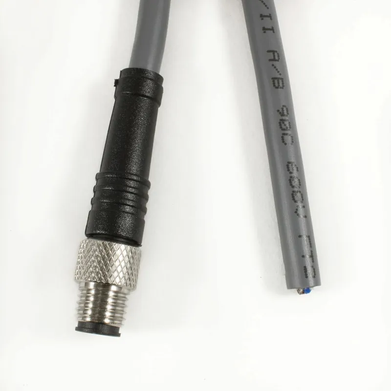 Shop Now OBSOLETE - Alpha Connect EcoFlex PUR Cordset - M8 Male Straight to Cut End - 22AWG 3 Poles - HR0300100 - Slate - 20M (65.6ft)