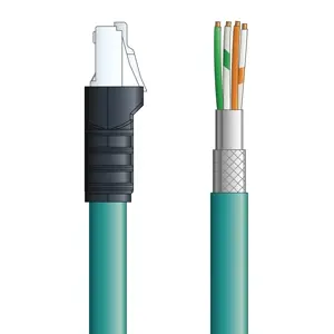 Weekend Sale C5E002S01 - LAPP ETHERLINE® Industrial Cordsets 26 AWG / 4 pair CAT5e - Teal Polyurethane (PUR) - RJ45 / Wire Leads connectors - 1m