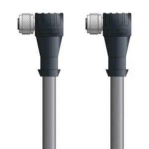 Crafted DN4110071S01 - LAPP UNITRONIC® DeviceNet Cordsets 15 & 18 AWG / 1 + 1 pair Bus - Gray PVC - M12 Female 90 deg / M12 Female 90 deg connectors - 1m