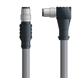 Authentic DN4110063F02 - LAPP UNITRONIC® DeviceNet Cordsets 14 & 18 AWG / 1 + 1 pair Bus - Gray PVC - M12 Male / M12 Male 90 deg connectors - 2m