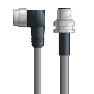 DN4110086F02 - LAPP UNITRONIC® DeviceNet Cordsets 14 & 18 AWG / 1 + 1 pair Bus - Gray PVC - 7/8 in Male 90 deg / M12 Male Bulkhead connectors - 2m Last Chance