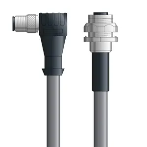 DN4110038F05 - LAPP UNITRONIC® DeviceNet Cordsets 14 & 18 AWG / 1 + 1 pair Bus - Gray PVC - M12 Male 90 deg / M12 Female Bulkhead connectors - 5m Popular