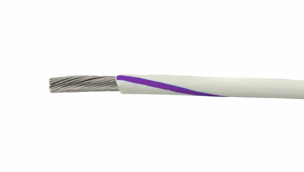 1856 WV005 - Alpha Wire MIL-W-16878E/1/Type B/MIL-W-76B/Type LW PVC Hook-Up/Lead Wire - 20 AWG - 7/28 Stranded Conductor - Tinned Copper - 600V - White/Violet - 100ft Special Discount