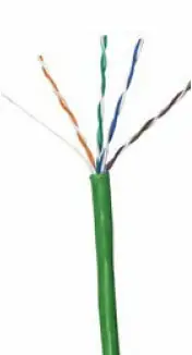 CAT5e Unshielded PVC Ethernet Cable - 24 AWG 4 Pair - Green Today Only
