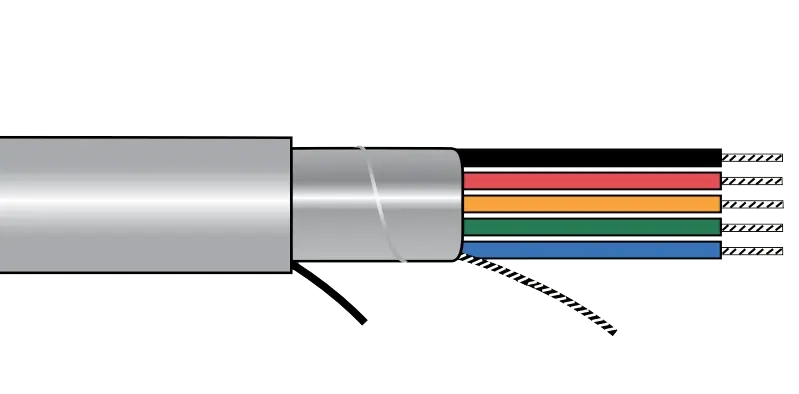 Weekend Sale Alpha EcoCable® Foil Shield Multiconductor Cable - 28 AWG 2 Conductor - Slate - 600V - 100 ft