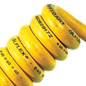 73220123 LAPP ÖLFLEX® SPIRAL 540 P Retractable Coiled Cable (12" - 39" length) - Unshielded - 18 AWG 2 Conductor - Yellow Free Returns