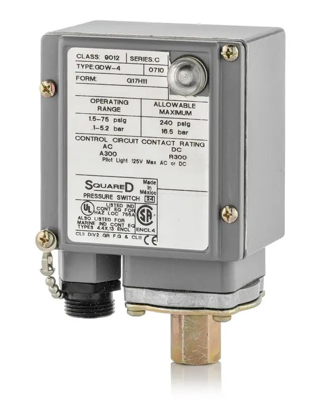 Telemecanique 9012GDW4 Pressure Switch High Quality