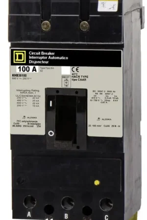 Square D KHB36100 - 100A 3 Pole Molded Case Circuit Breaker Hot Deal