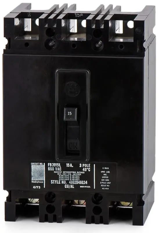 Eaton / Cutler-Hammer FB3015L - 15A 3 Pole Molded Case Circuit Breaker In Demand