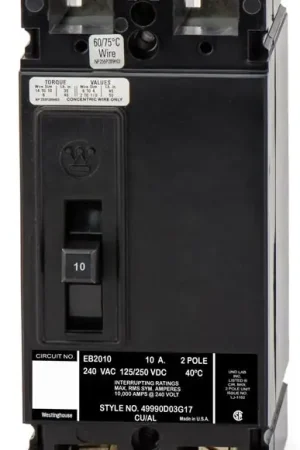 Price Drop Eaton / Westinghouse EB2010 - 10A 2 Pole Molded Case Circuit Breaker