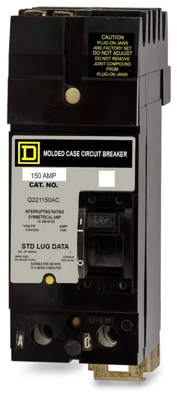 Must Have Square D Q221150AC - 150A 2 Pole Molded Case Circuit Breaker