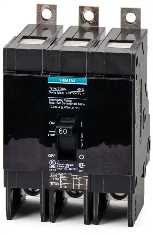 Discount Siemens BQD6360 - 60A 3 Pole Molded Case Circuit Breaker
