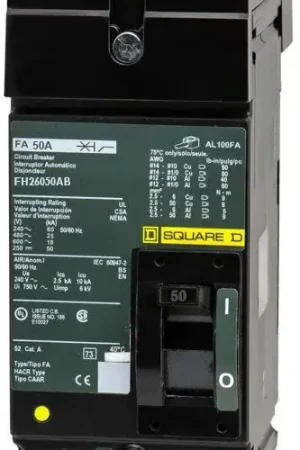 Square D FH26050AB - 50A 2 Pole Molded Case Circuit Breaker Big Sale