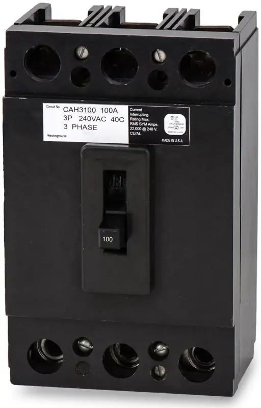 Eaton / Cutler-Hammer CAH3100 - 100A 3 Pole Molded Case Circuit Breaker Free Returns