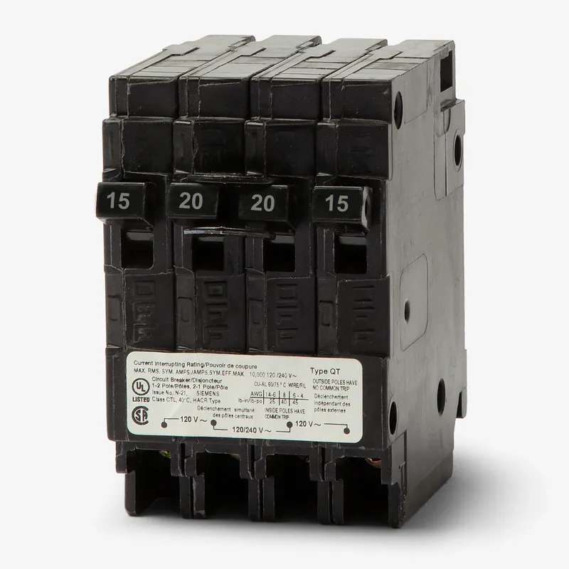 Siemens Q21520CT - 15/20A Triplex Miniature Circuit Breaker New Release