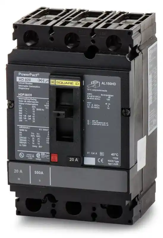 Square D HDP36020 - 20A 3 Pole Molded Case Circuit Breaker Cheap