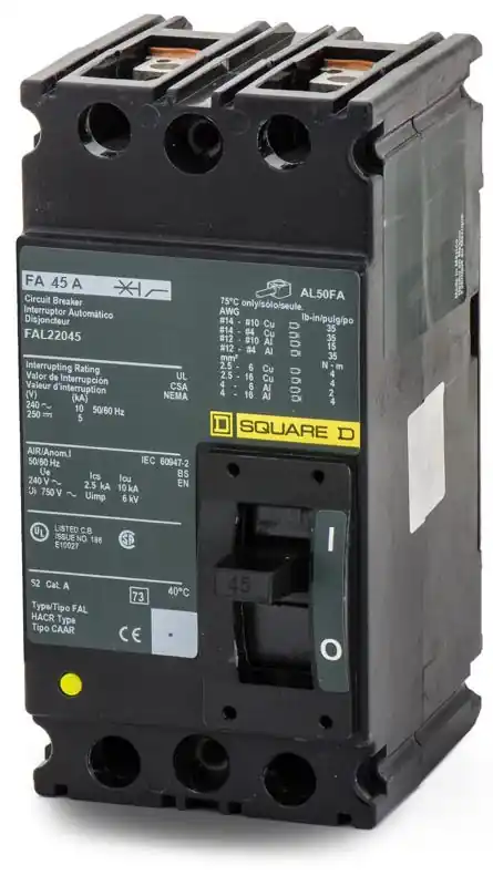 Place Order Square D FAL22045 - 45A 2 Pole Molded Case Circuit Breaker