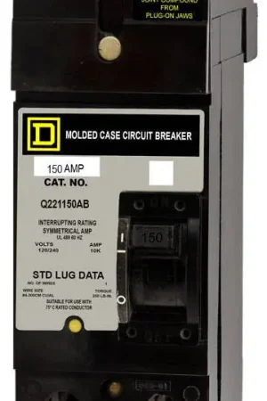 Square D Q221150AB - 150A 2 Pole Molded Case Circuit Breaker Mega Sale
