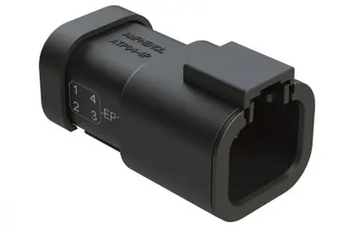 Limited Offer ATP04-4PD-EP13 Amphenol Sine - 4-Way Receptacle, 4 Pin, Key D, Nickel, Black