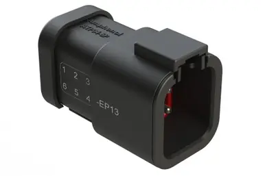 Get Yours ATP04-6PA-EP13 Amphenol Sine - 6-Way Receptacle, 6 Pin, Key A, Nickel, Black