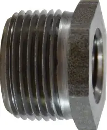 Midland Metal 67509 Hex Bushing, 3/4 in MPT x 1/2 in FPT, Steel, Black Instant Buy