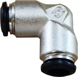 Crafted Midland Metal 20206N 90 deg Union Elbow, 4 mm Push-In x 4 mm Push-In, Brass, Nickel-Plated