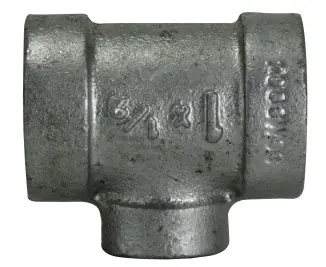 Big Sale Midland Metal 68291 Reducing Tee, 1 in FPT x 1 in FPT x 1/2 in FPT, Iron, Galvanized, XH Schedule, 300 lb