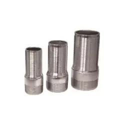 While Supplies Last Buchanan Rubber CNL-300CR-SP Crimplok Combination Long Nipple, 3 in Hose Barbed x 3 in MIP, Steel, Nickel-Plated