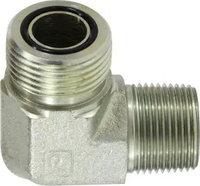 Midland Metal FS2501128 90 deg Elbow, 1-3/8 in Male ORFS x 1/2 in MIP, Steel Authentic