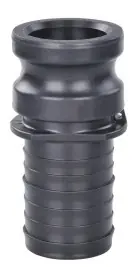 Midland Metal 35953 Cam and Groove Adapter, 1-1/4 in Type E x 1-1/4 in Hose Barbed, Polypropylene While Supplies Last