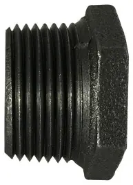 High Quality Midland Metal 65544 Reducer Hex Bushing, 5 in MPT x 4 in FPT, Iron, Black