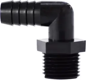 Must Have Midland Metal 33038B 90 deg Elbow, 1/4 in Hose Barbed x 1/8 in MIP, Polyethylene