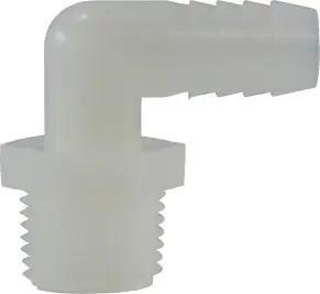 Premium Midland Metal 33463W 90 deg Elbow, 1-1/2 in Hose Barbed x 1-1/2 in MIP, Nylon