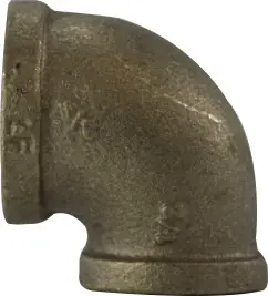 Best Price Midland Metal 44128LF 90 deg Reducing Elbow, 1 in FPT x 1/4 in FPT, Bronze