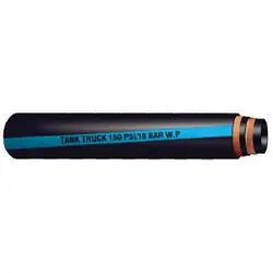 Mega Sale Buchanan Rubber TLB-075 Tank Truck Hose, 100 ft L, 150 psi, Nitrile Rubber Tube, Black with Blue Stripe