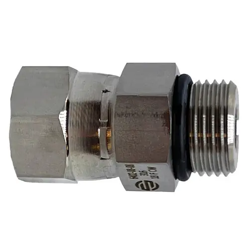 Stainless Adapters SS6402-06-06 Adapter, 3/8 in Male ORB x 3/8 in Female JIC Swivel, Stainless Steel Save Now