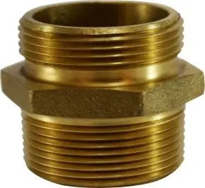Midland Metal 444095 Hex Nipple, 2-1/2 in MNST x 1-1/2 in MNST, Brass Last Chance
