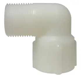 Authentic Midland Metal 28724W 90 deg Street Elbow, 3/4 in 3/4 in, Nylon, White