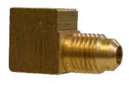Free Returns Midland Metal 10319B 90 deg Barstock Elbow, 3/8 in Male Flared x 1/4 in FNPTF, Brass